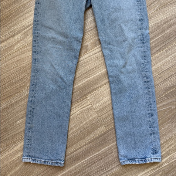 AGOLDE Women’s Riley High Rise Straight Jeans Sz 25 Lightwash Blue Denim EUC - Picture 8 of 14